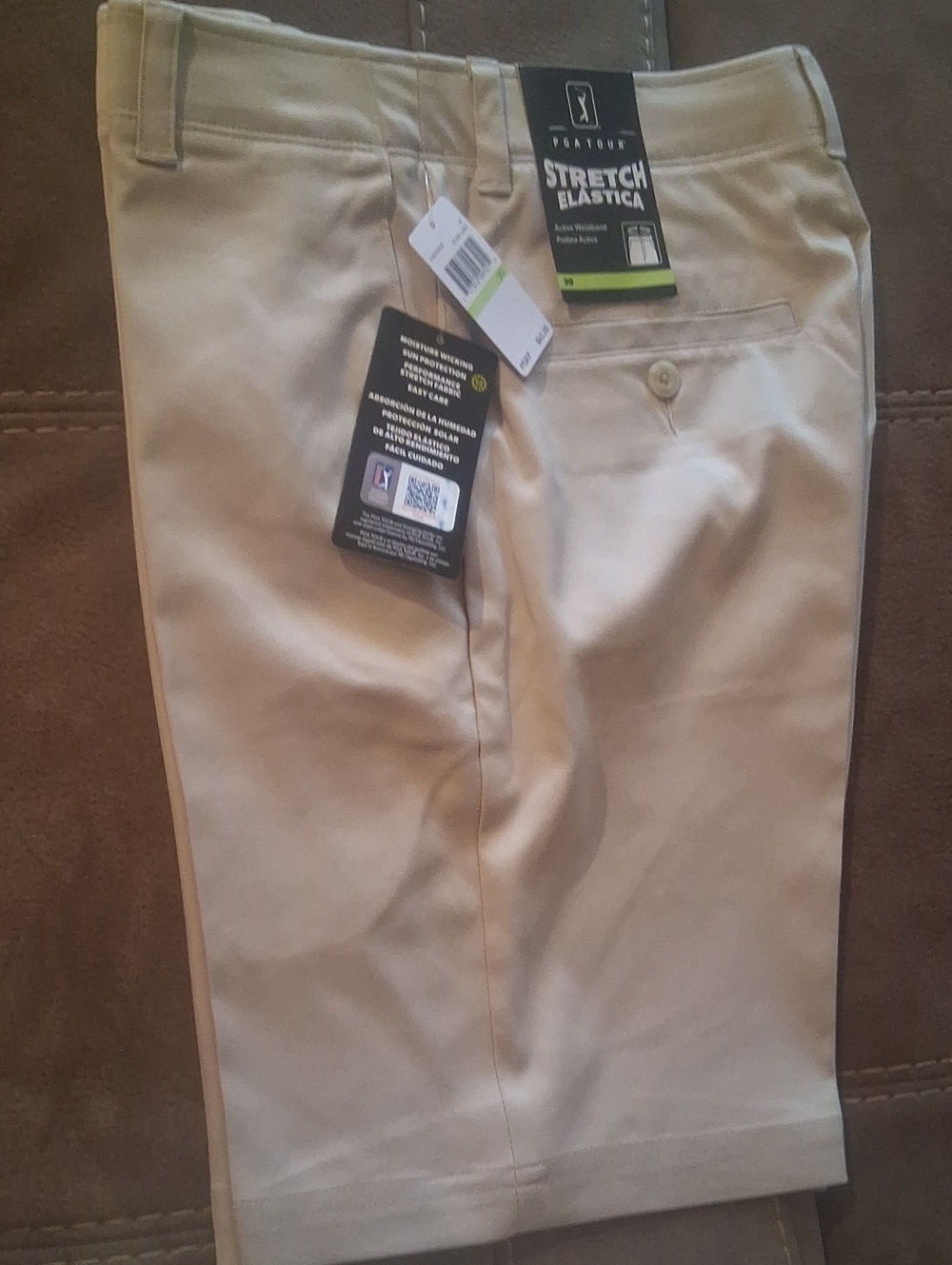 NWT Mens PGA TOUR Light khaki Tan Shorts ,sz 30, Msrp $65
